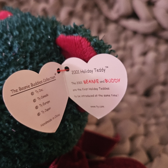 Beanie Buddy 2001 Holiday Teddy - Picture 3 of 3